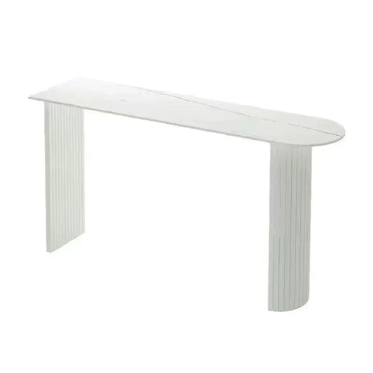 Table de bar moderne avec plateau en marbre et cadre géométrique pour les repas