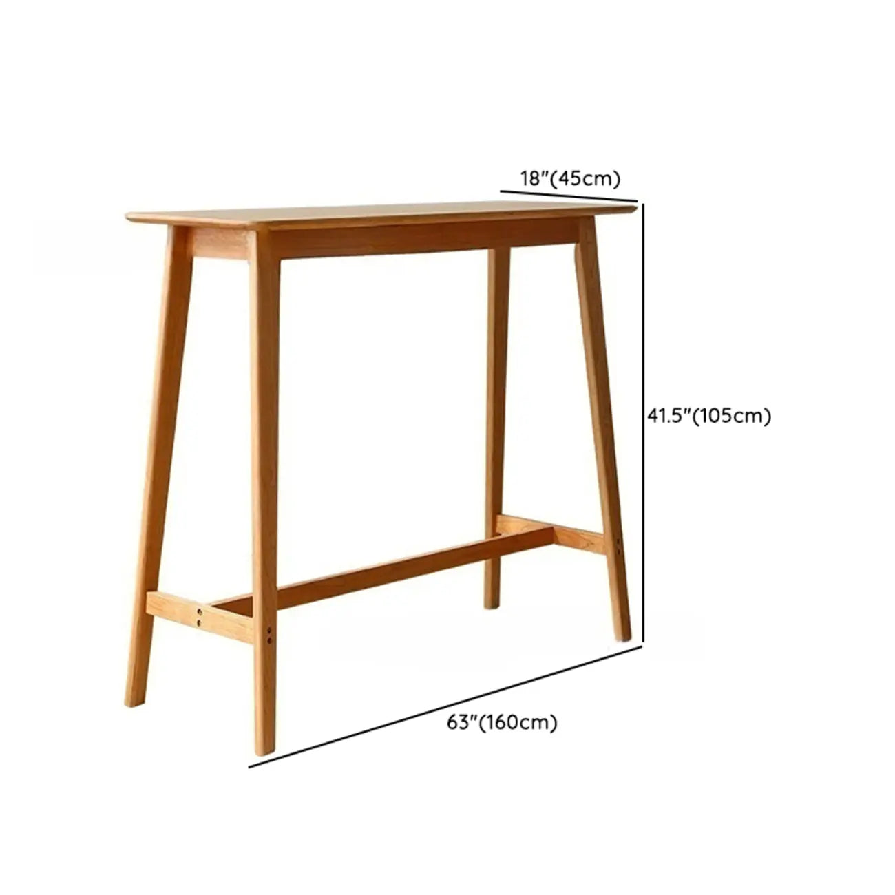 Table de bar rustique en bois massif avec pieds à tréteaux pour une maison moderne