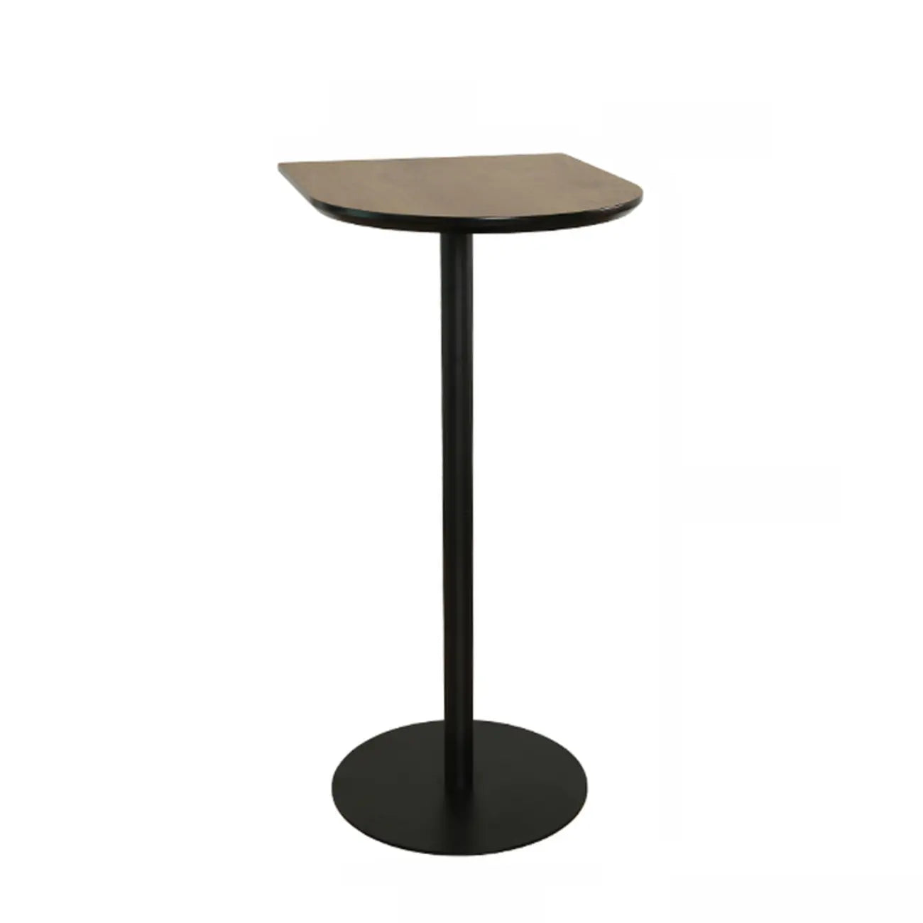 Table de bar élégante en bois avec piètement en métal noir pour café