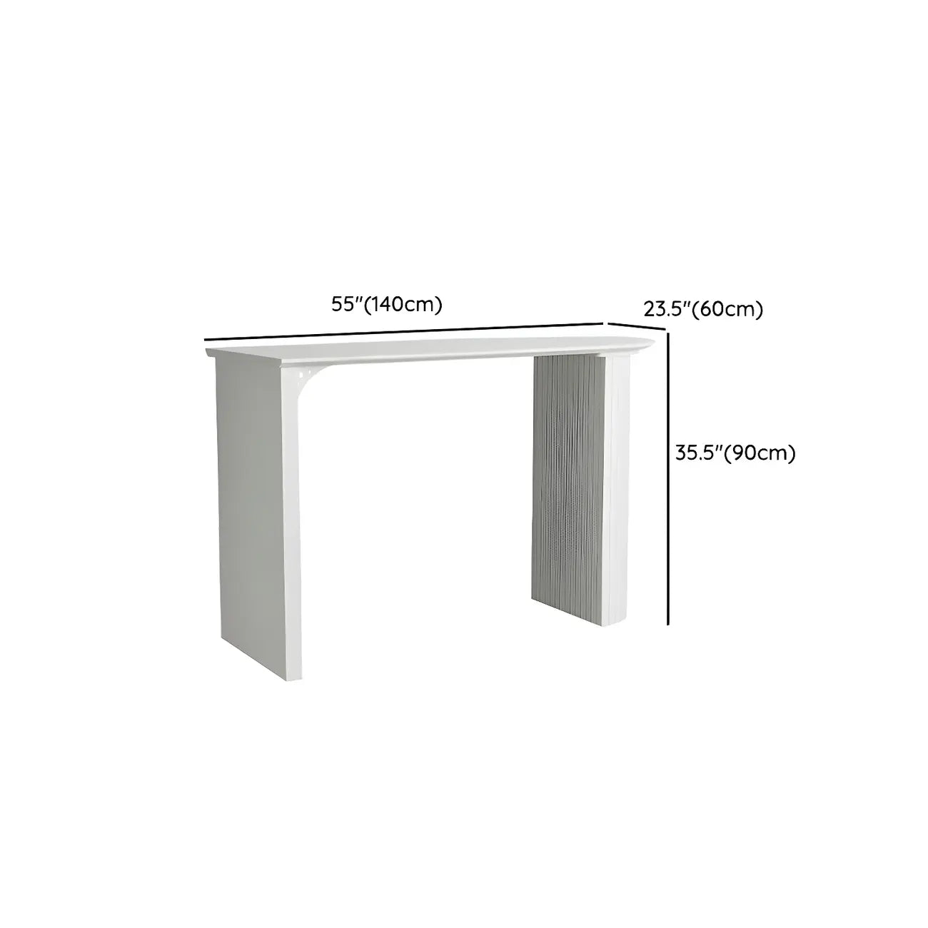 Tables de bar modernes blanches à double piétement en bois de forme libre