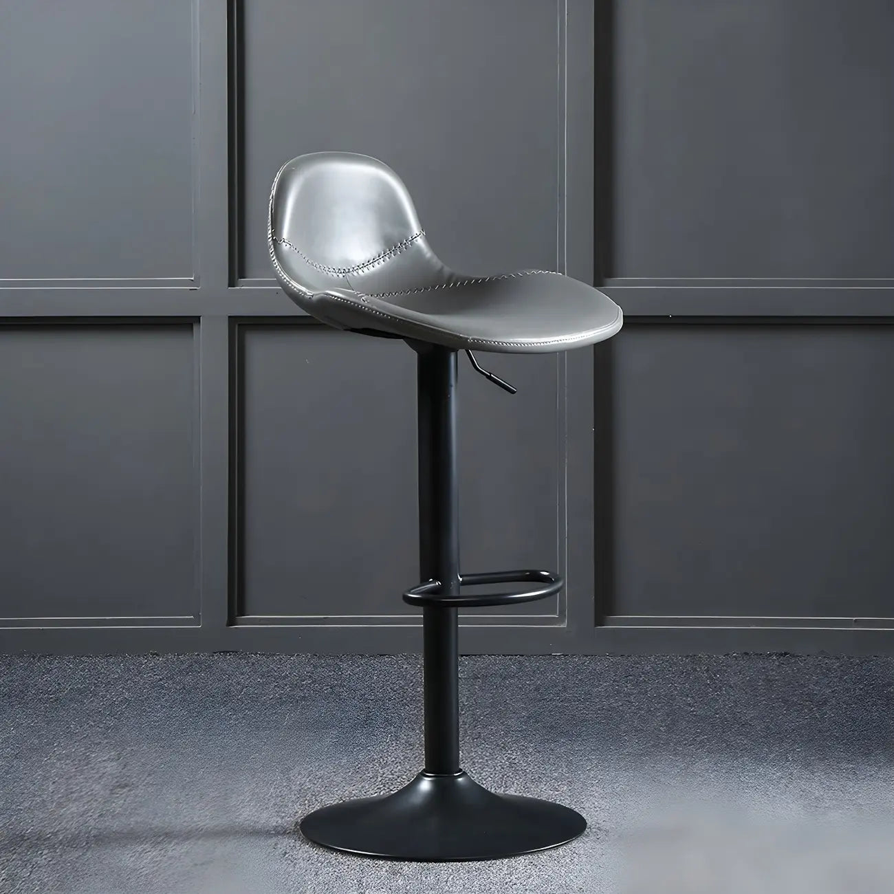 Tabourets de bar traditionnels en cuir réglables avec dossier pour la maison