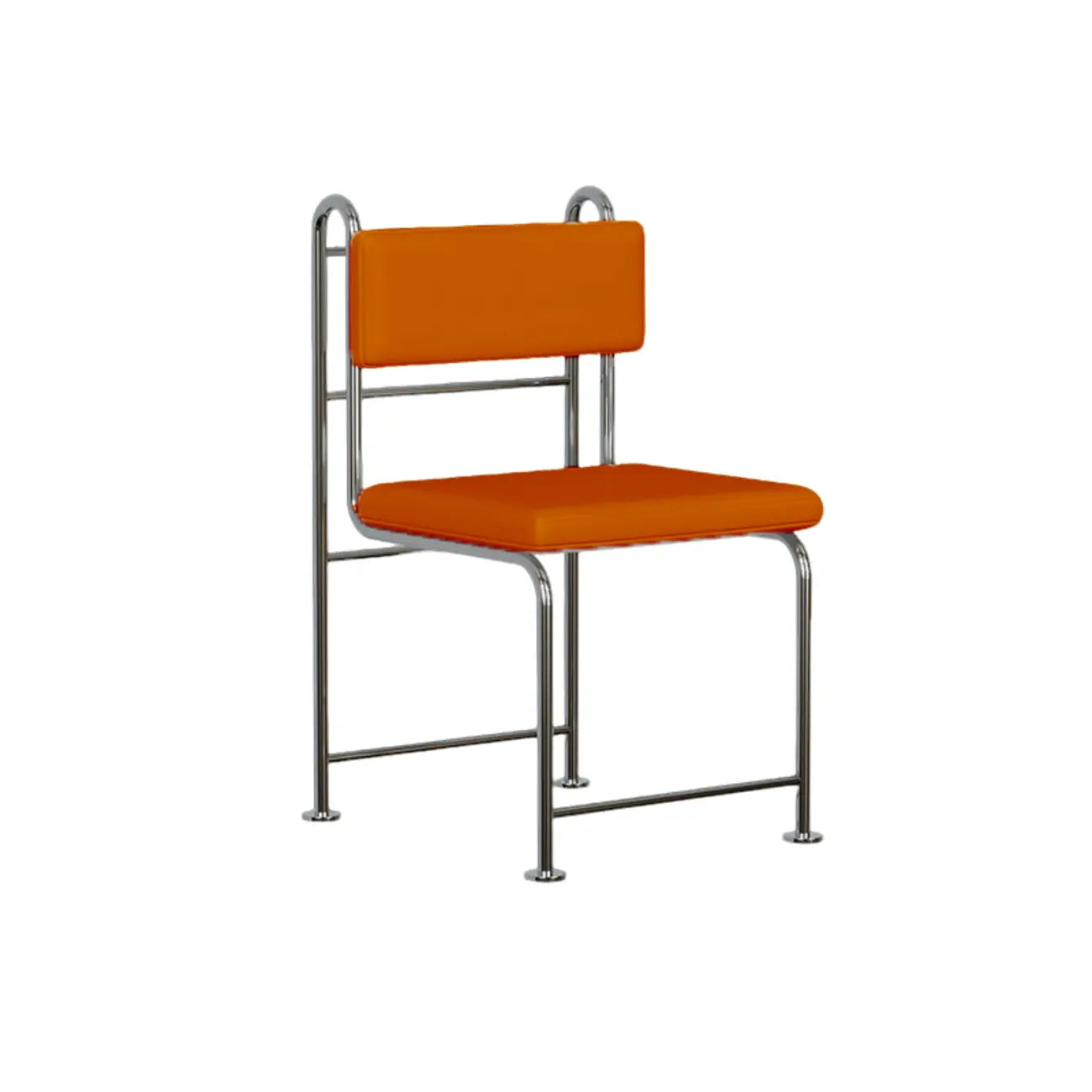 Chaises de salle à manger contemporaines à dossier bas en similicuir et métal