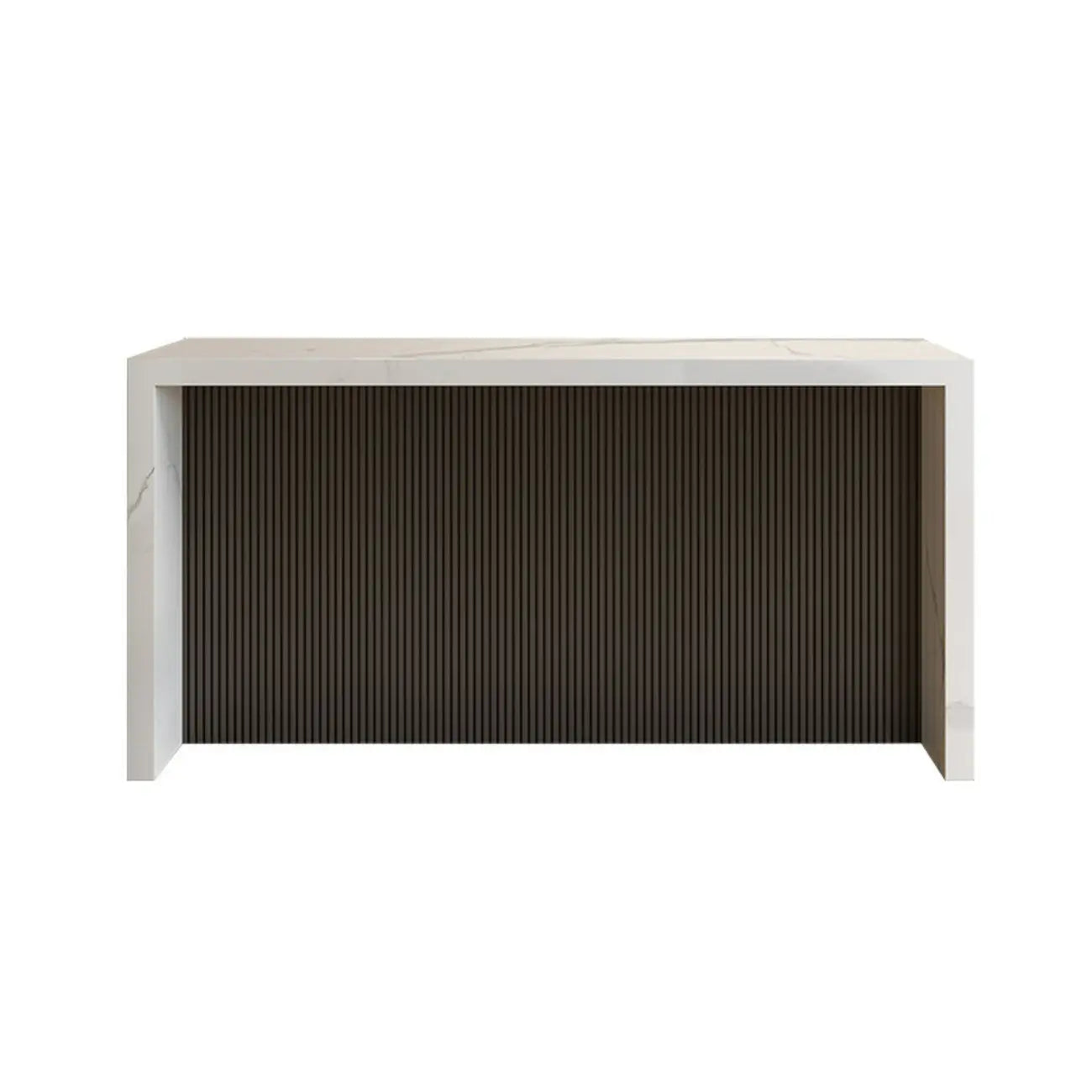 Tables de bar rectangulaires minimalistes en marbre blanc cassé