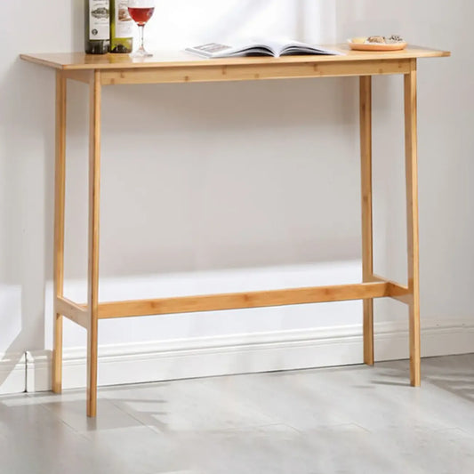 Tables de bar modernes en bois naturel avec plateau fixe et repose-pieds