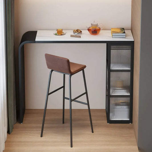 Table de bar moderne avec plateau en granit résistant aux rayures pour la cuisine
