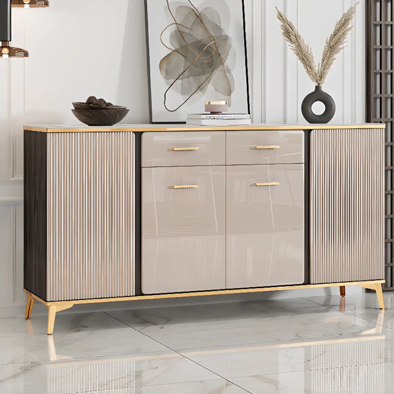 Buffet de salle à manger en bois réglable et élégant