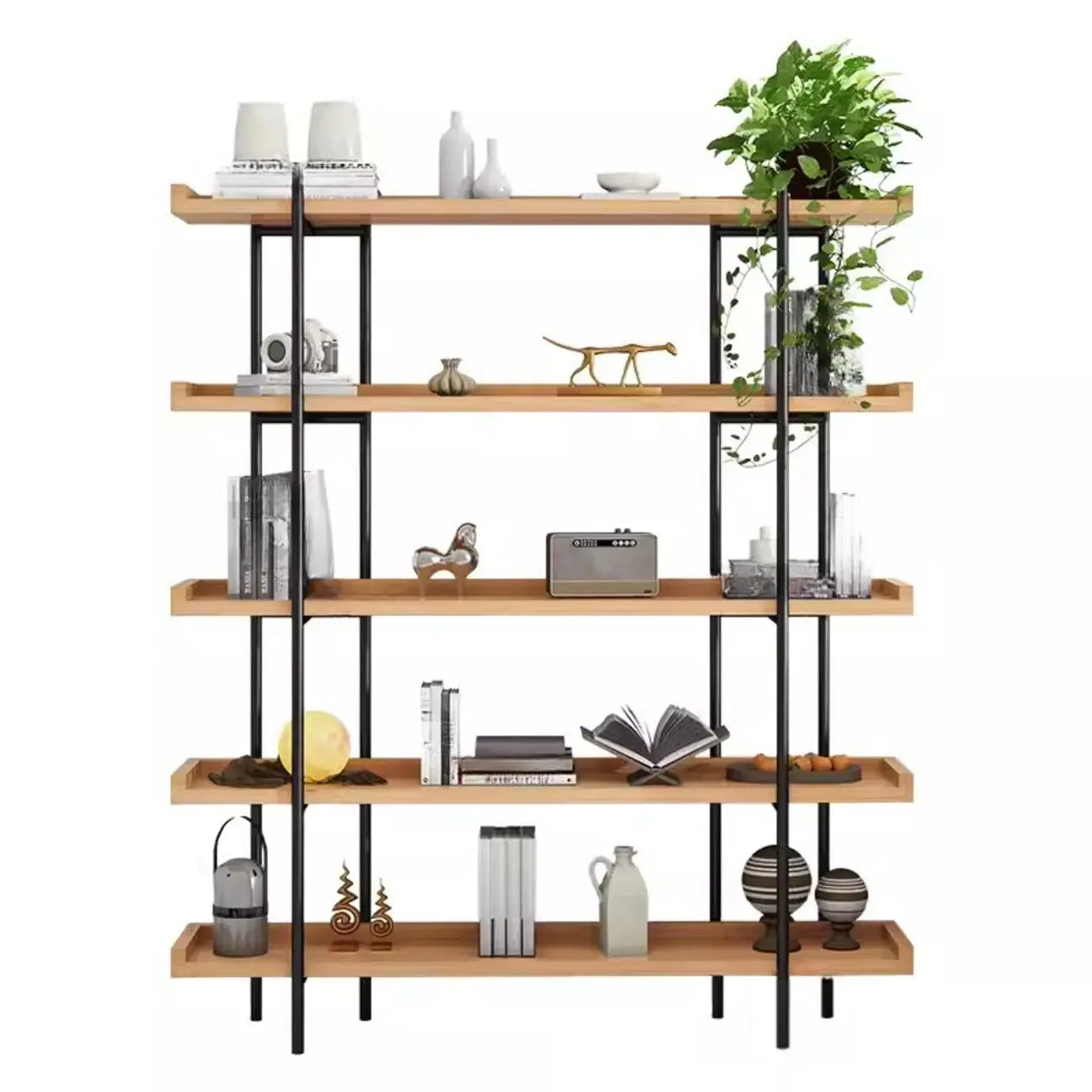 Bibliothèque ouverte moderne en bois à 5 niveaux Etagere