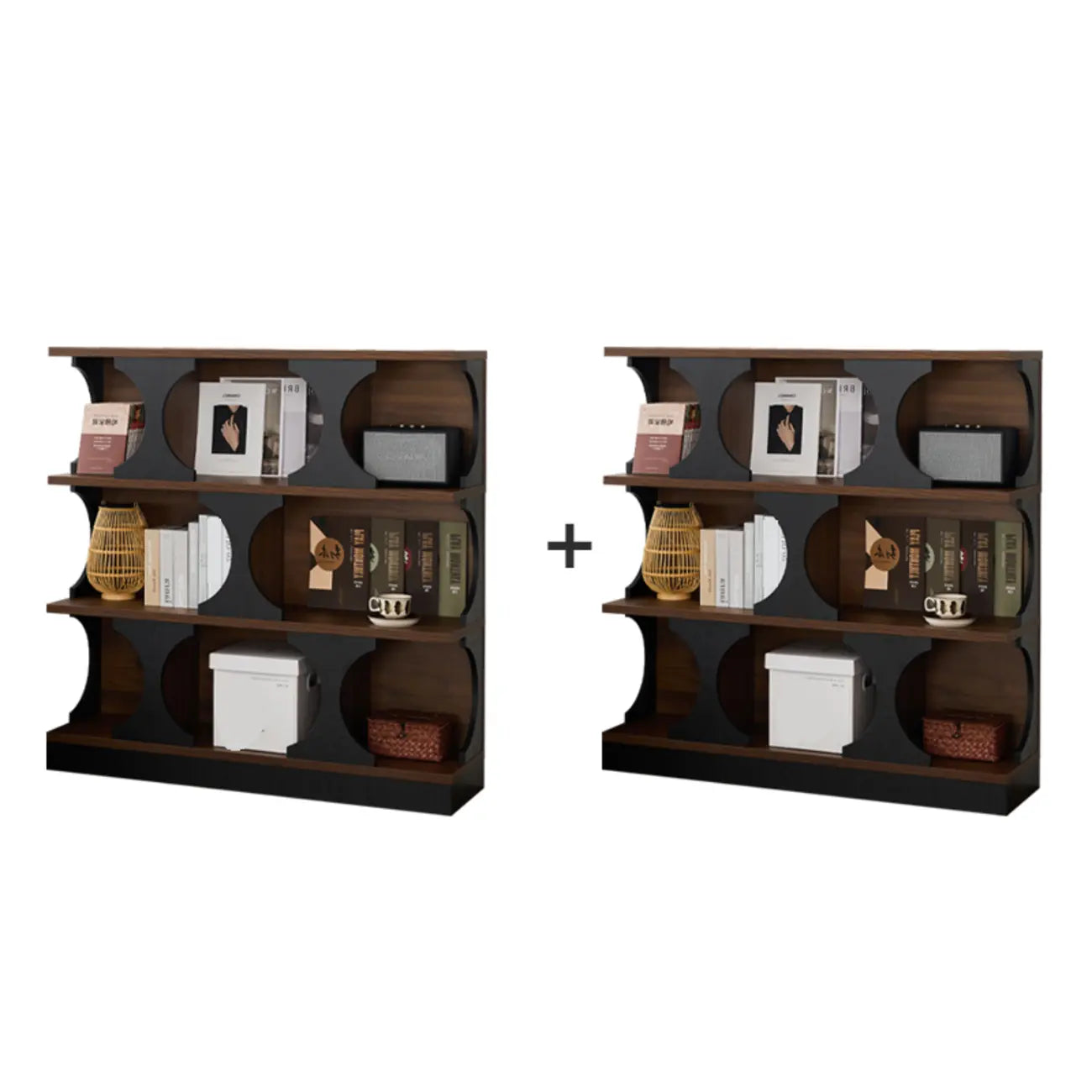 Vitrine moderne Cubitac en bois avec étagères