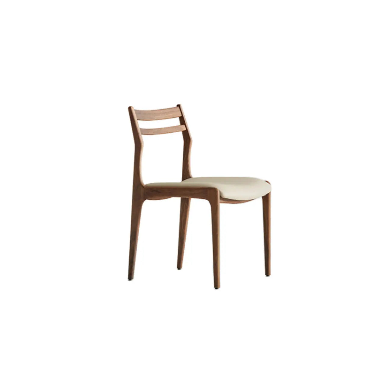 Chaise de salle à manger moderne en bois avec dossier à échelle rembourré