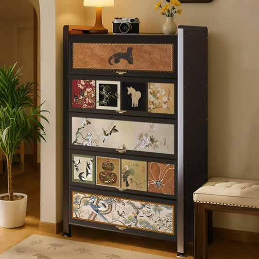 Bibliothèque artistique à fond fermé de style moderne du milieu du siècle