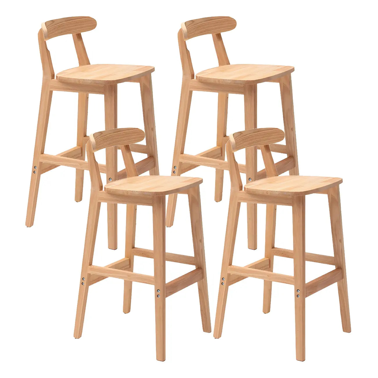 Tabouret de bar minimaliste moderne en bois, confort amélioré
