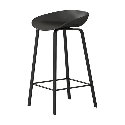 Tabouret de bar ergonomique au design élégant et contemporain en métal noir
