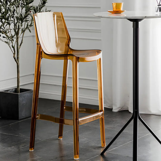 Tabouret de bar rectangulaire chic et résistant, en acrylique transparent moderne