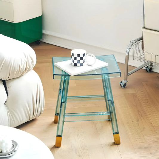 Tabouret de bar empilable chic en acrylique aux couleurs vibrantes