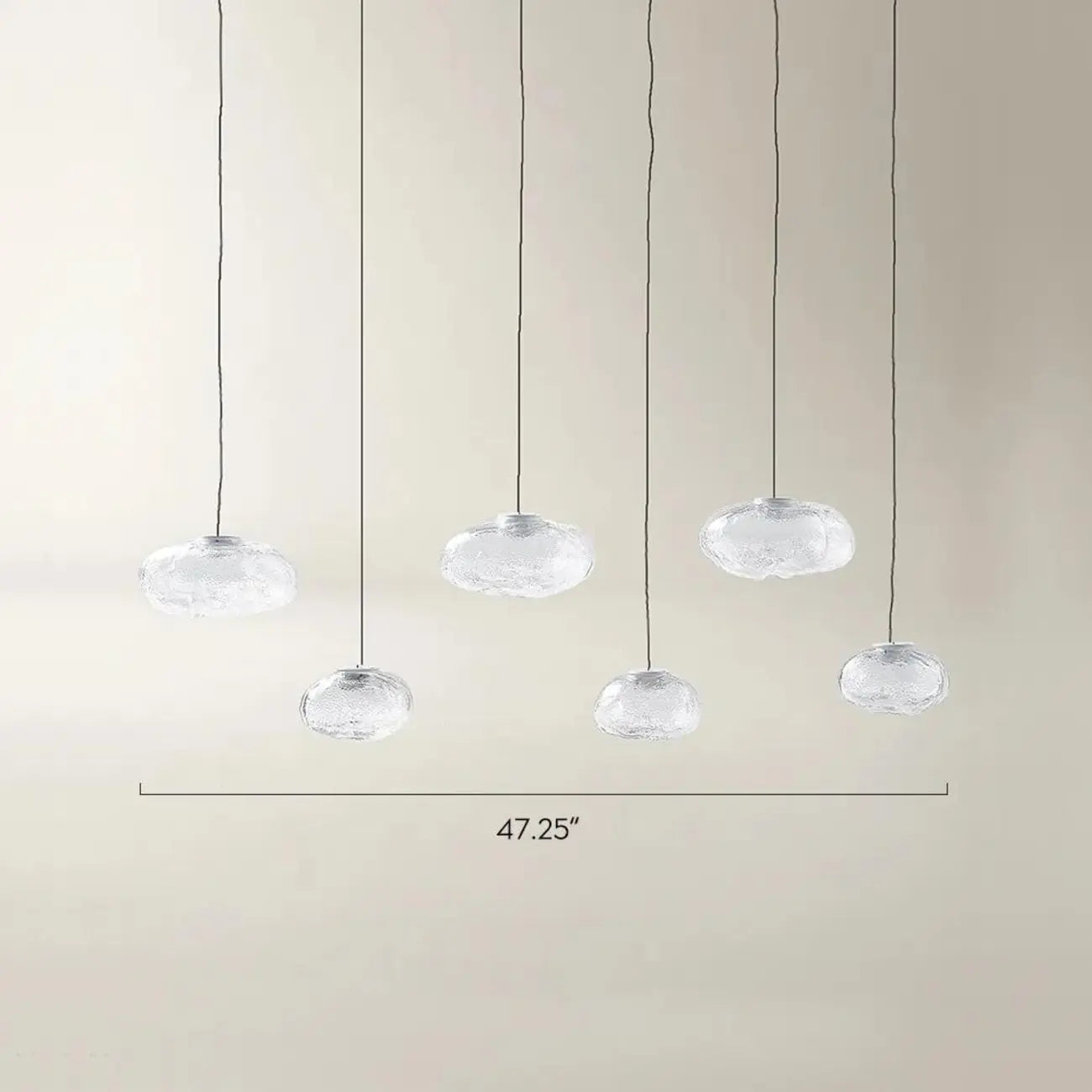 Lustre moderne en verre et LED pour îlot de cuisine