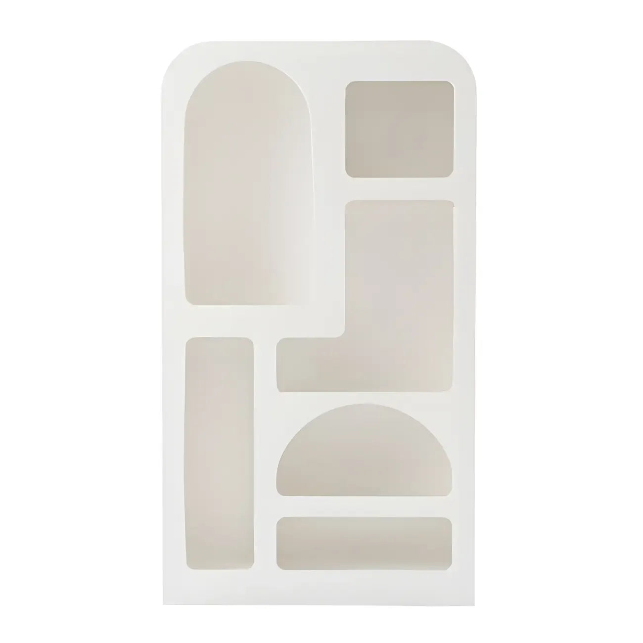 Vitrine à plusieurs étagères ouverte en bois blanc