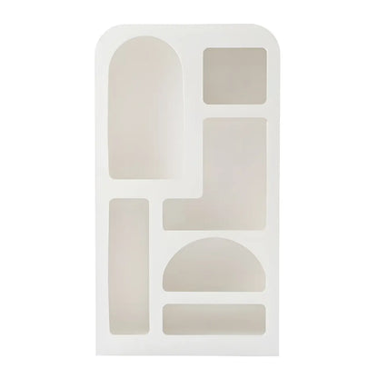 Vitrine à plusieurs étagères ouverte en bois blanc