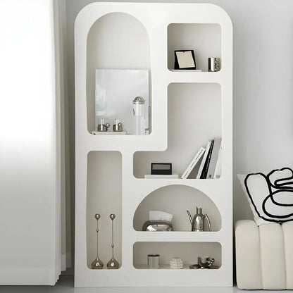 Vitrine à plusieurs étagères ouverte en bois blanc