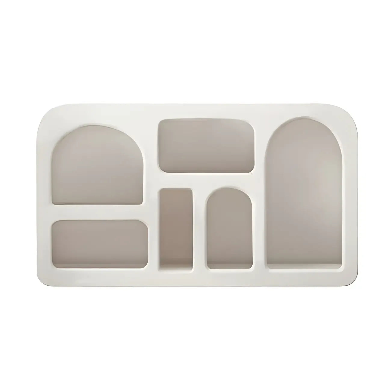 Vitrine à plusieurs étagères ouverte en bois blanc