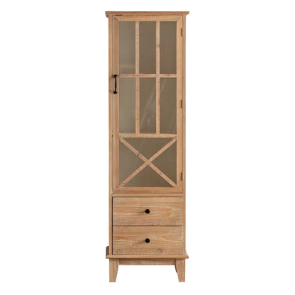 Vitrine standard avec portes vitrées en bois clair naturel