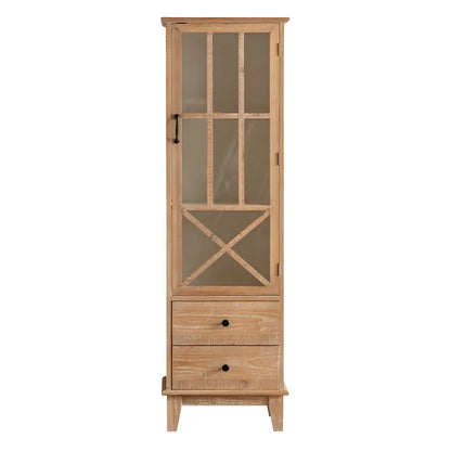 Vitrine standard avec portes vitrées en bois clair naturel