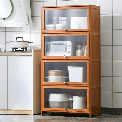 vaisselier de cuisine moderne en acier gris anthracite avec porte vitrée