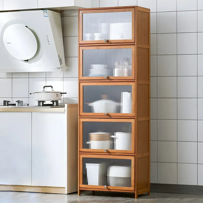 vaisselier de cuisine moderne en acier gris anthracite avec porte vitrée