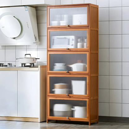 vaisselier de cuisine moderne en acier gris anthracite avec porte vitrée