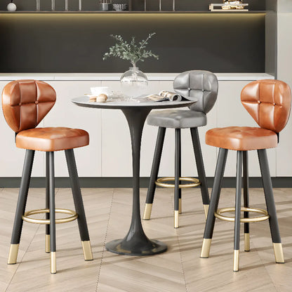 Tabourets de bar modernes capitonnés, hauteur comptoir, avec repose-pieds en métal