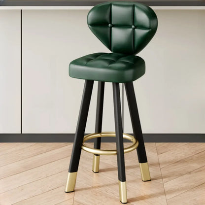 Tabourets de bar modernes capitonnés, hauteur comptoir, avec repose-pieds en métal