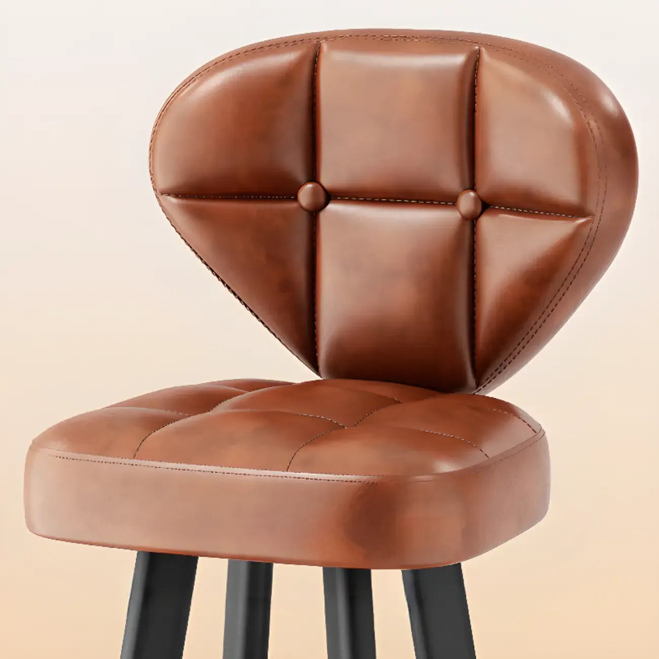 Tabourets de bar modernes capitonnés, hauteur comptoir, avec repose-pieds en métal