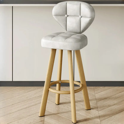 Tabourets de bar modernes capitonnés, hauteur comptoir, avec repose-pieds en métal