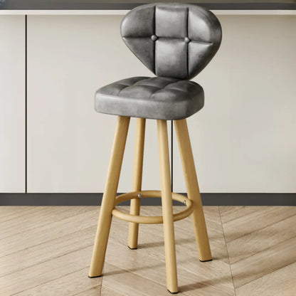 Tabourets de bar modernes capitonnés, hauteur comptoir, avec repose-pieds en métal