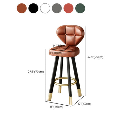 Tabourets de bar modernes capitonnés, hauteur comptoir, avec repose-pieds en métal