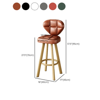Tabourets de bar modernes capitonnés, hauteur comptoir, avec repose-pieds en métal