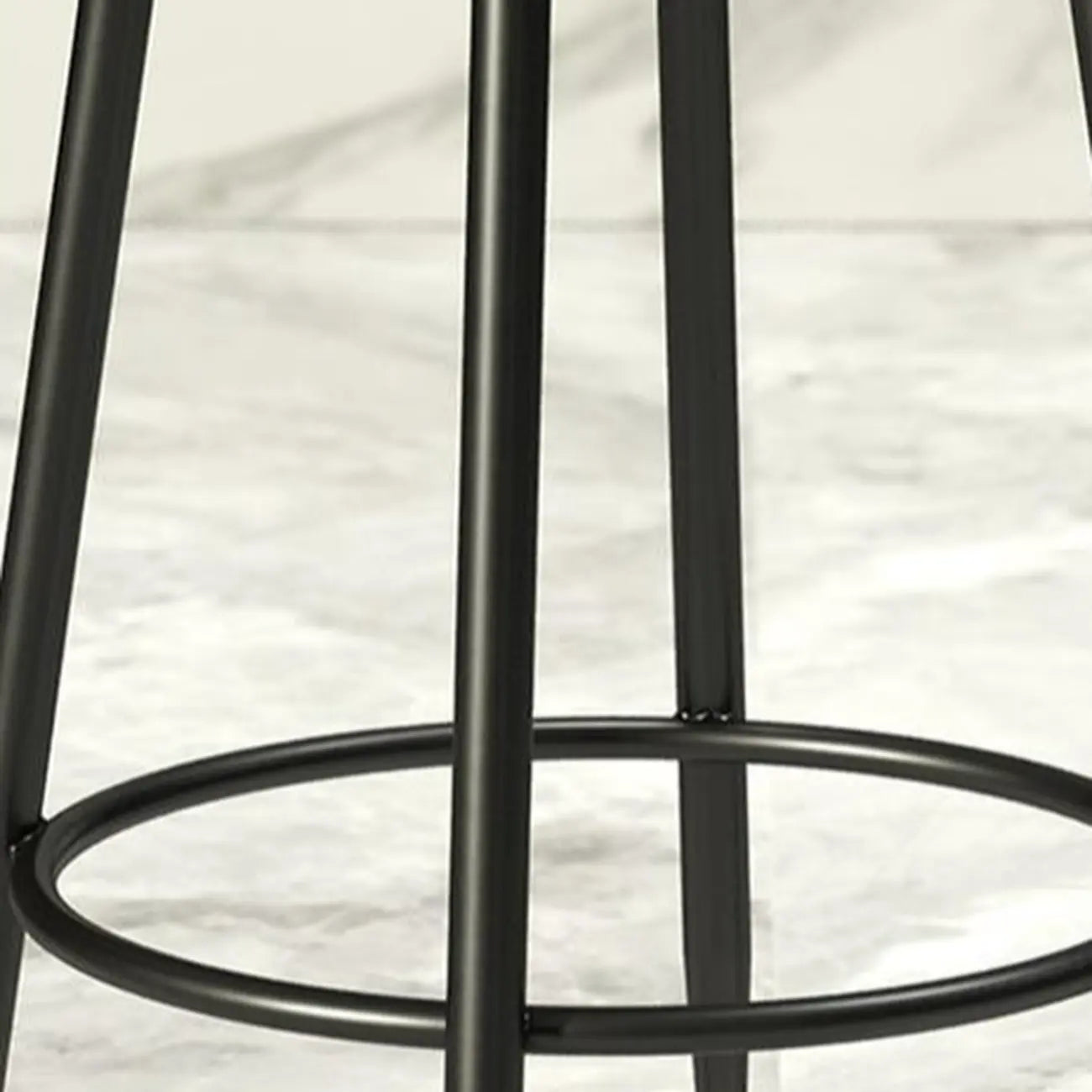 Tabourets de bar glamour en métal rembourré avec dossier bas ouvert pour la cuisine