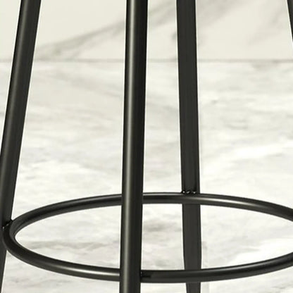 Tabourets de bar glamour en métal rembourré avec dossier bas ouvert pour la cuisine