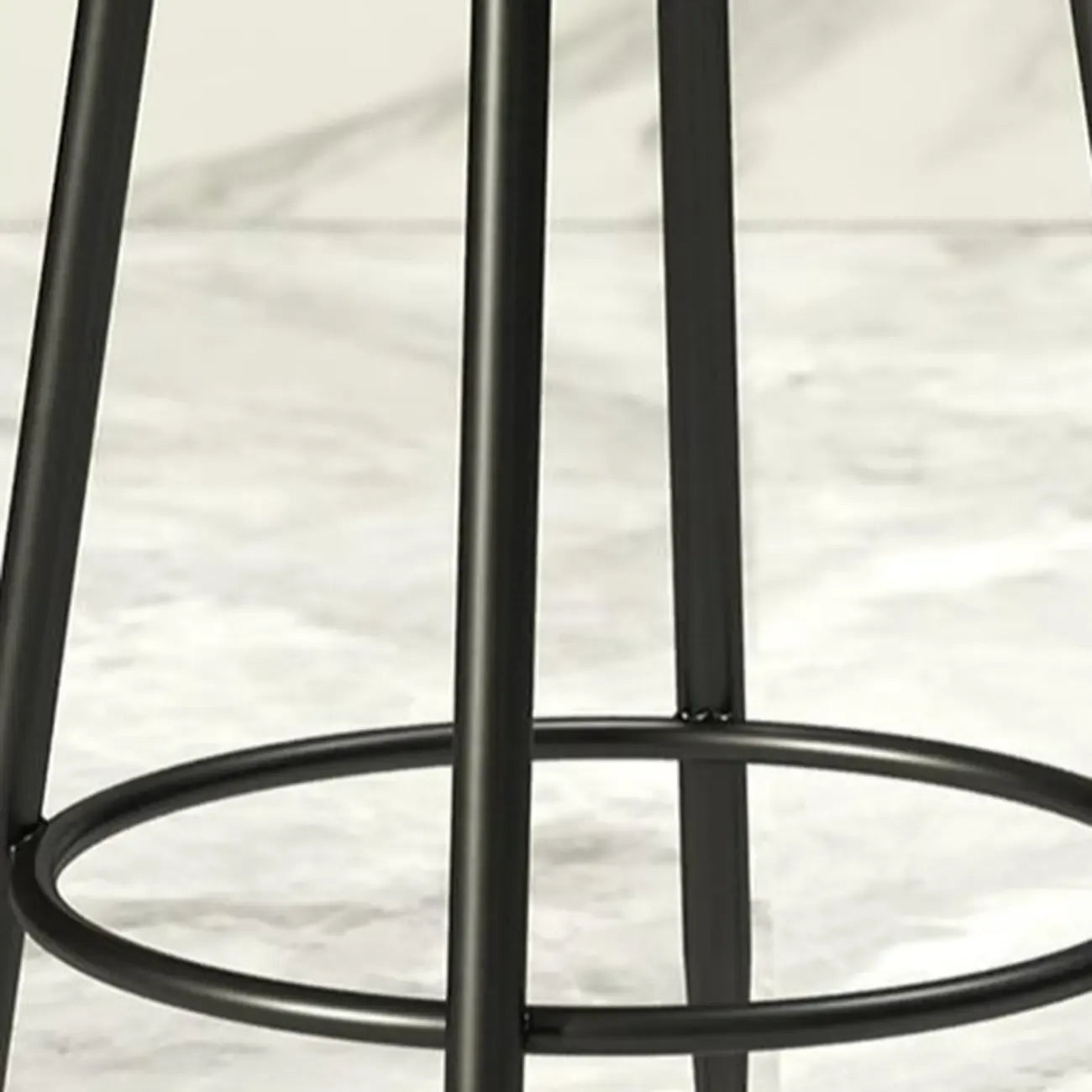 Tabourets de bar glamour en métal rembourré avec dossier bas ouvert pour la cuisine