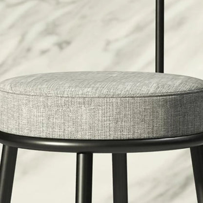 Tabourets de bar glamour en métal rembourré avec dossier bas ouvert pour la cuisine