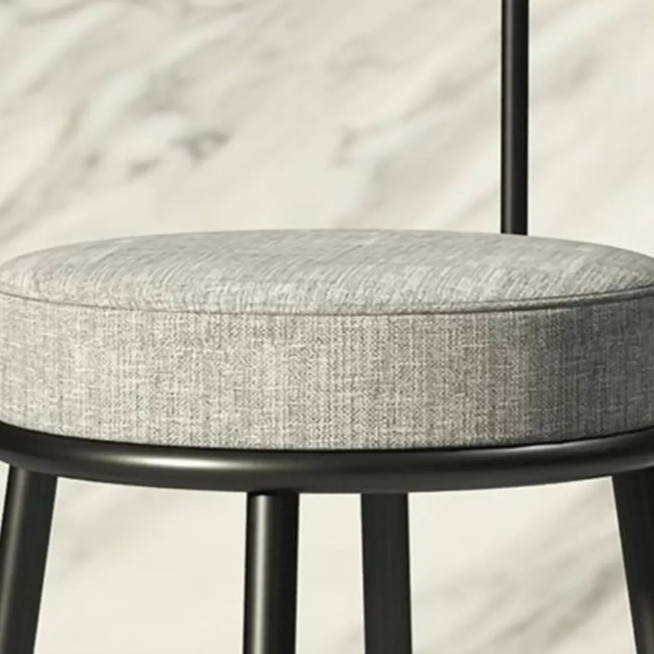 Tabourets de bar glamour en métal rembourré avec dossier bas ouvert pour la cuisine