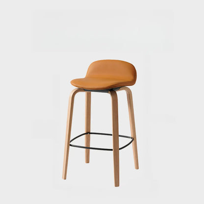 Tabourets de bar minimalistes en bois avec repose-pieds pour la cuisine