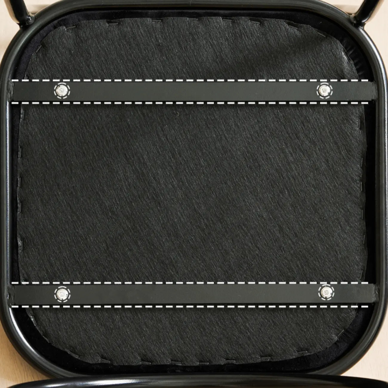 Tabourets de bar minimalistes en cuir avec structure en métal et dossier ajouré