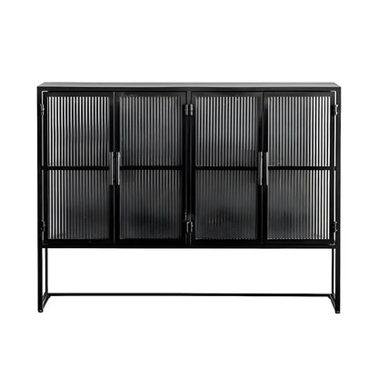 Vitrine moderne en métal blanc avec portes vitrées