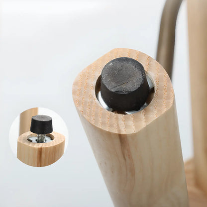 Tabourets de bar scandinaves en bois capitonné et similicuir, sans dossier