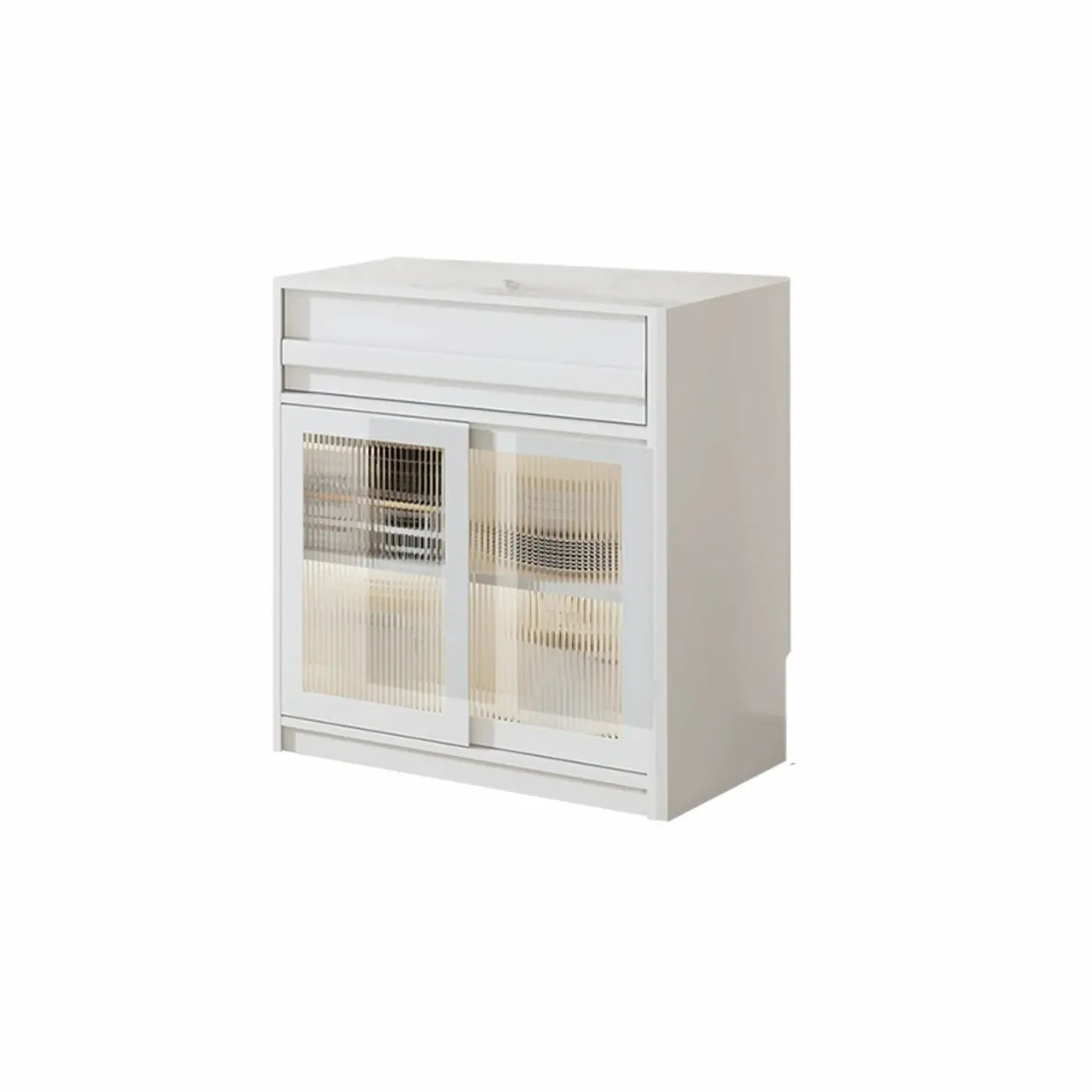 Buffet contemporain avec comptoir en pierre et tiroirs