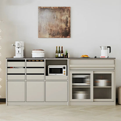 Buffet contemporain avec comptoir en pierre et tiroirs