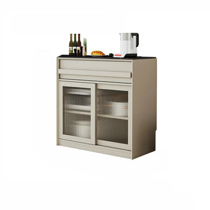 Buffet contemporain avec comptoir en pierre et tiroirs