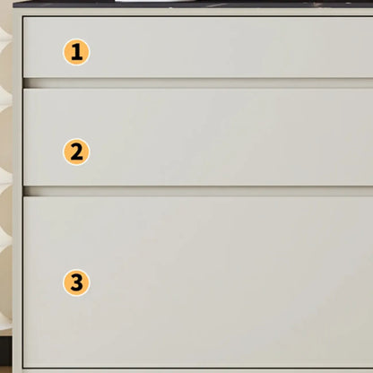 Buffet contemporain avec comptoir en pierre et tiroirs