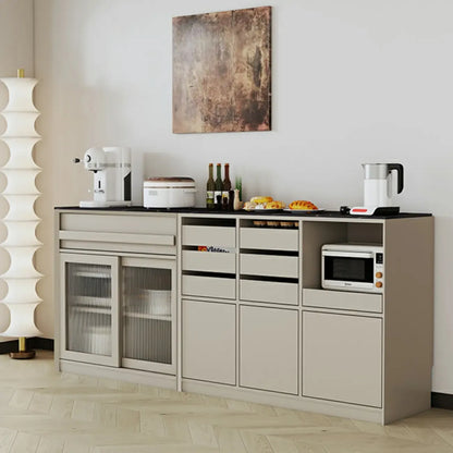 Buffet contemporain avec comptoir en pierre et tiroirs