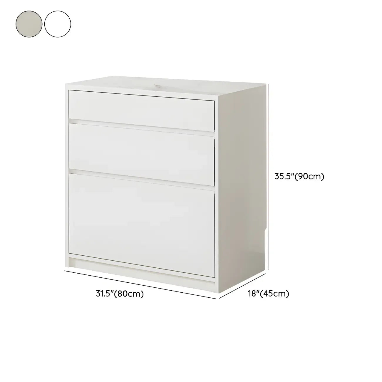 Buffet contemporain avec comptoir en pierre et tiroirs